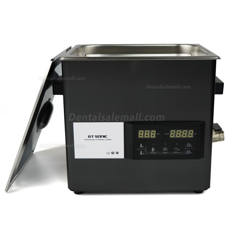 GT SONIC S-Series 2-9L Touch Panel Benchtop Ultrasonic Cleaner Titanium Black Mirror Stainless Steel